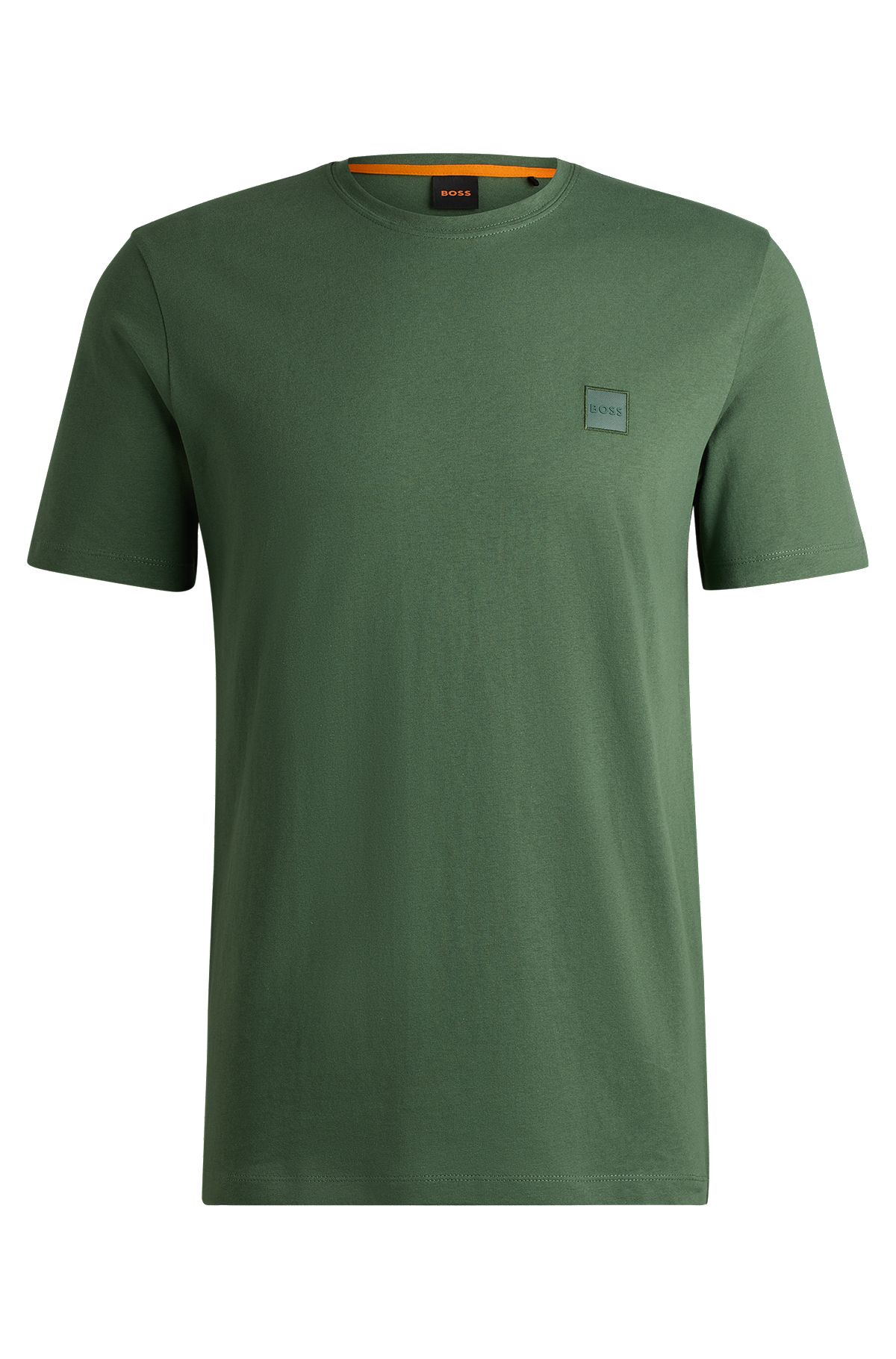 Cotton-jersey T-shirt with logo patch, Light Green