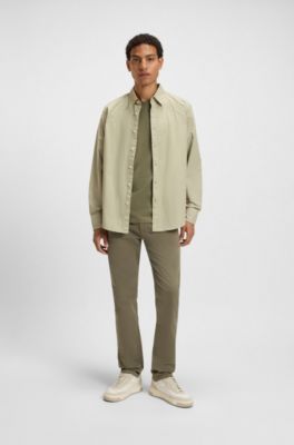 T-shirt en jersey de coton avec patch logot&eacute;, Olive