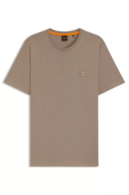Cotton-jersey T-shirt with logo patch