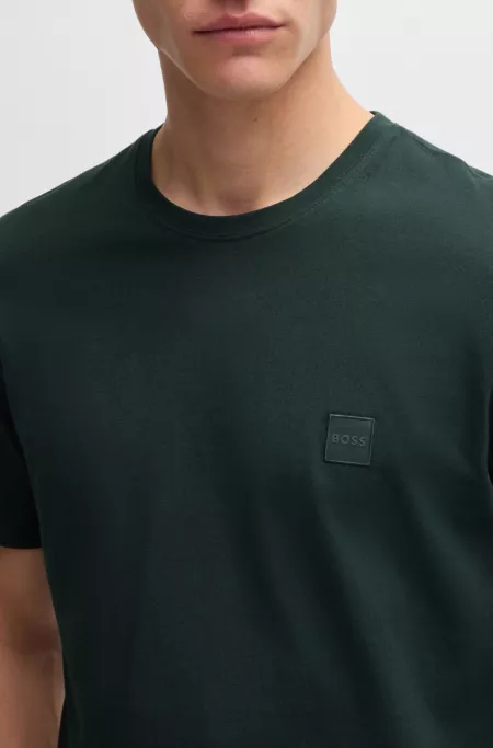 Cotton-jersey T-shirt with logo patch