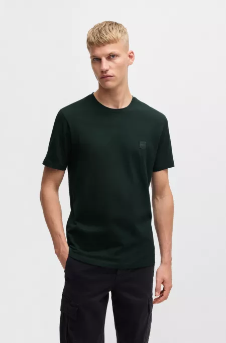 Cotton-jersey T-shirt with logo patch