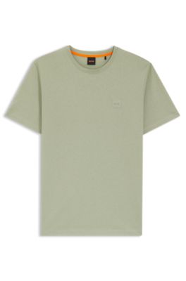 Cotton-jersey T-shirt with logo patch, Light Green