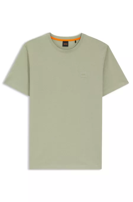 Cotton-jersey T-shirt with logo patch