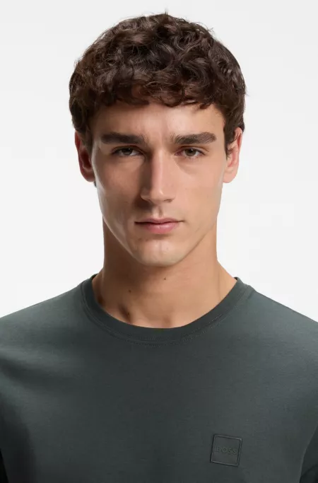 Cotton-jersey T-shirt with logo patch