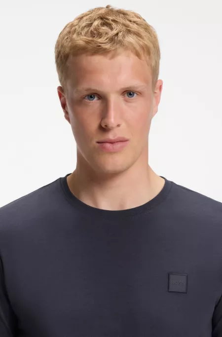 Cotton-jersey T-shirt with logo patch