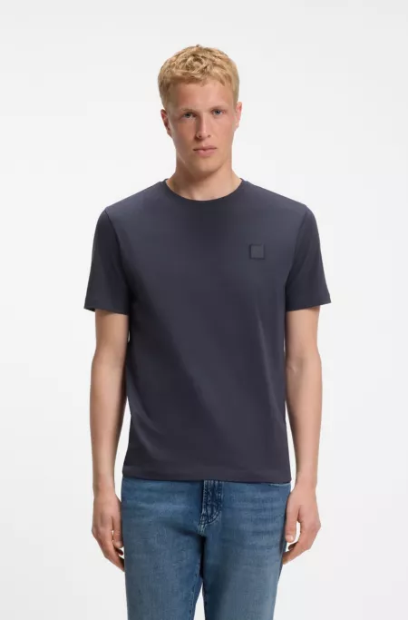 Cotton-jersey T-shirt with logo patch