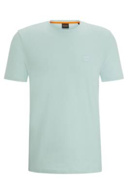 Hugo Boss Cotton-jersey T-shirt With Logo Patch In Blue