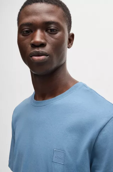 Cotton-jersey T-shirt with logo patch