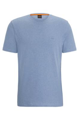 Hugo Boss Cotton-jersey T-shirt With Logo Patch In Blue