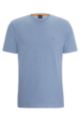 T-Shirt aus Baumwoll-Jersey mit Logo-Aufnäher, Hellblau