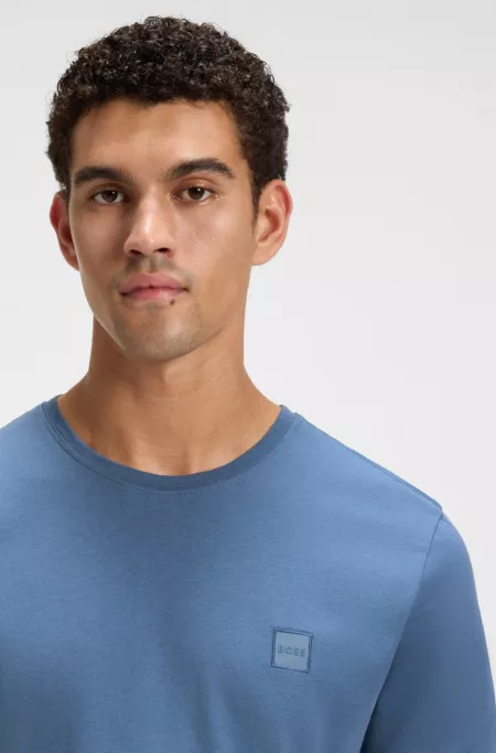 Cotton-jersey T-shirt with logo patch