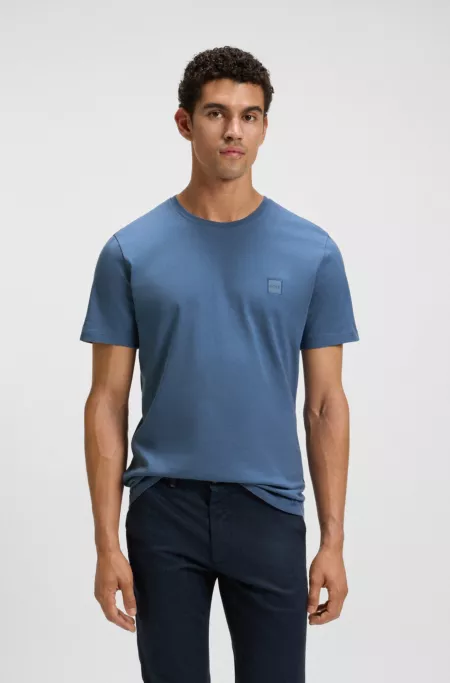 Cotton-jersey T-shirt with logo patch
