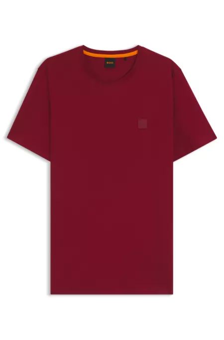 Cotton-jersey T-shirt with logo patch