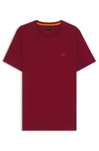 Cotton-jersey T-shirt with logo patch, Red