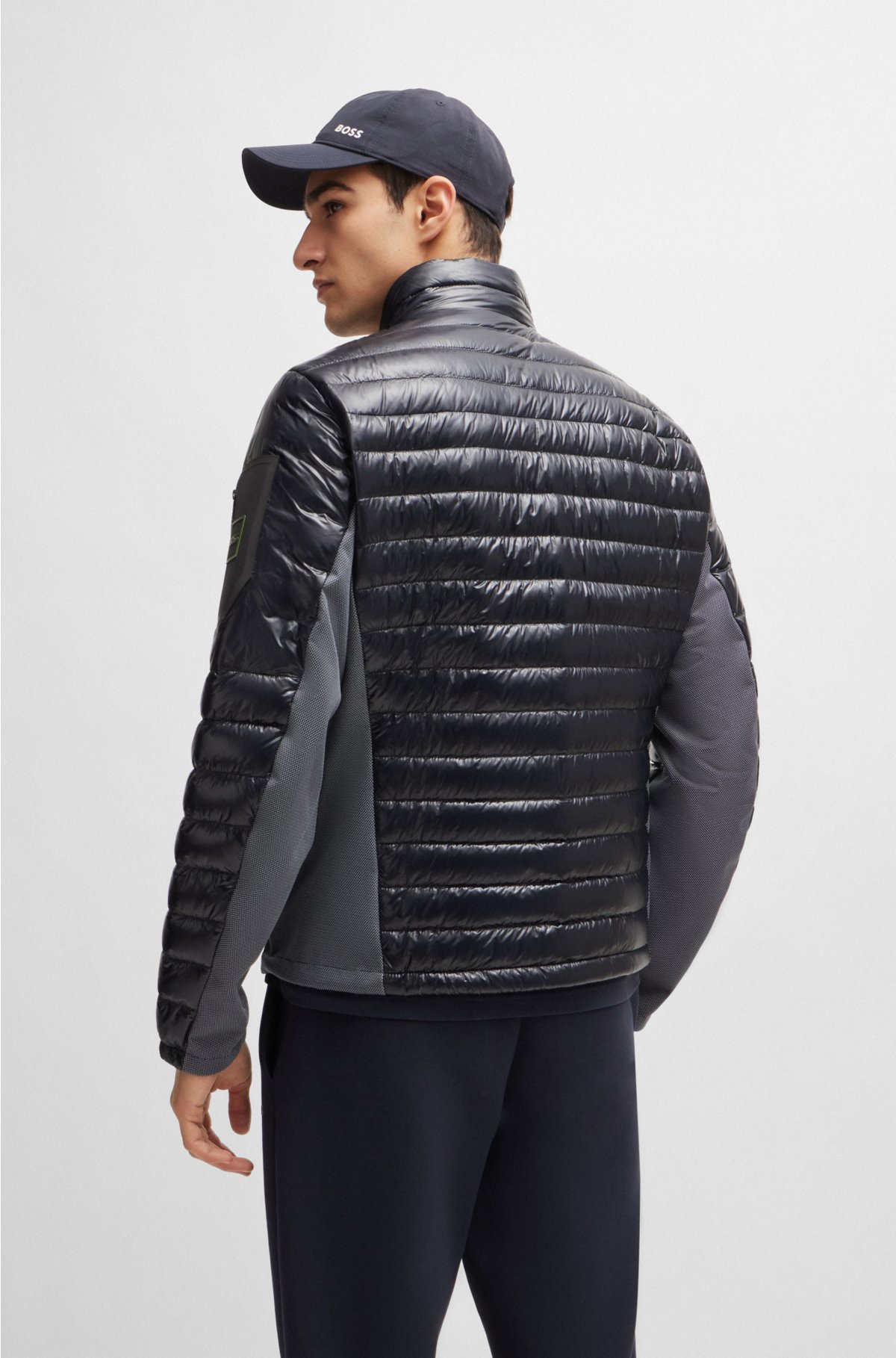 Lightweight water-repellent jacket with down filling, Dark Blue