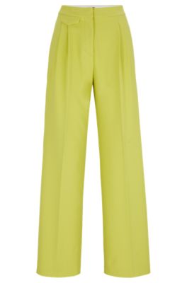 HUGO - リラックスフィットパンツ ストレッチファブリック フロントタック 