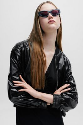 HUGO Relaxedfit bomber jacket in faux leather