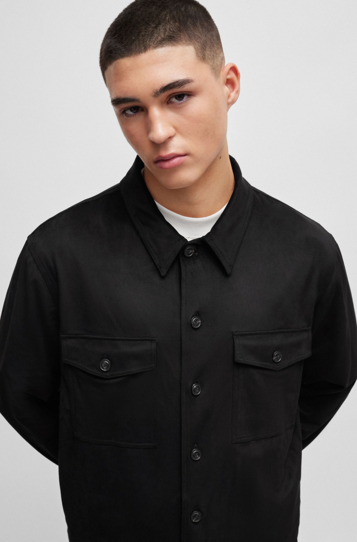 Faux on sale suede overshirt