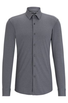 BOSS - Slim-fit shirt in performance-stretch fabric