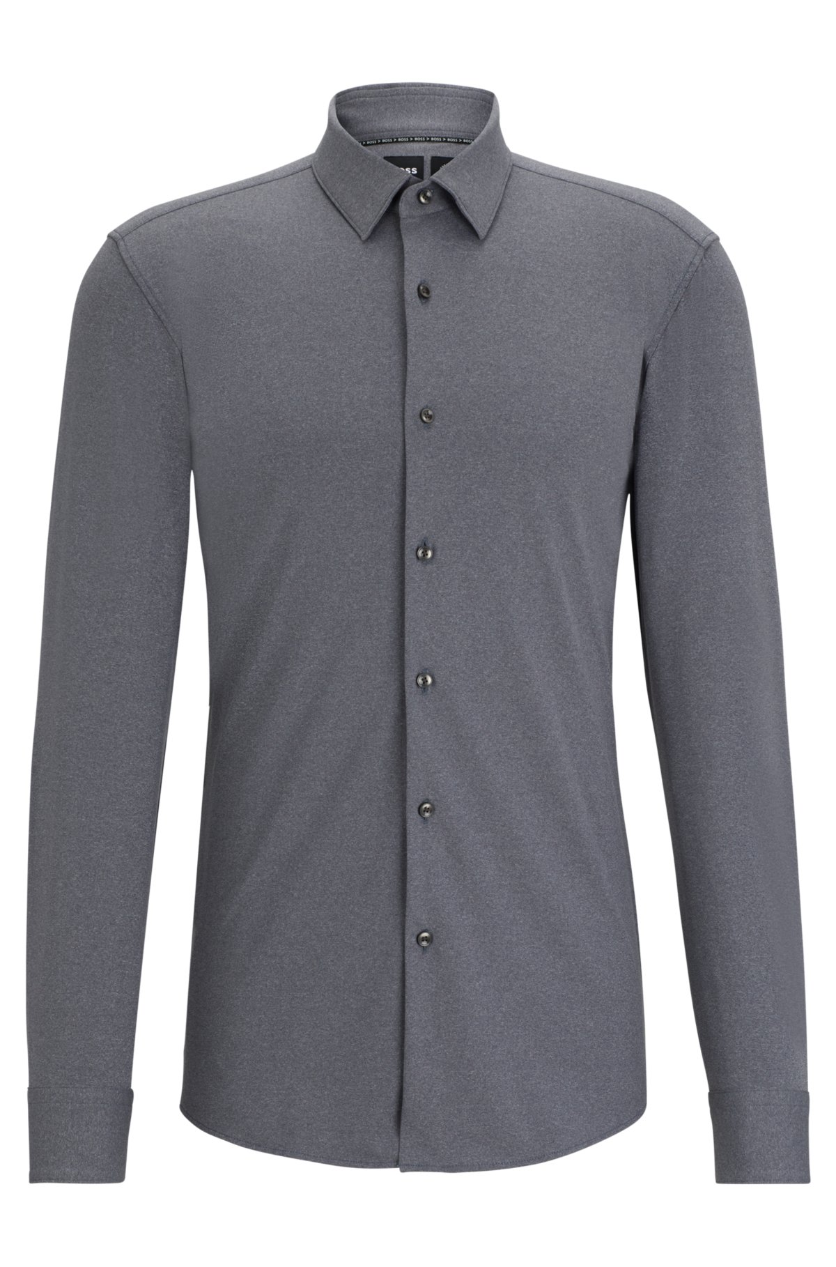 BOSS - Slim-fit shirt in performance-stretch fabric