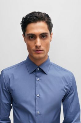 BOSS Slimfit shirt in easyiron stretchcotton poplin