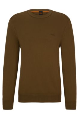 BOSS - Cotton-jersey regular-fit sweatshirt with embroidered logo