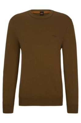 BOSS Cotton jersey regular fit sweatshirt with embroidered logo
