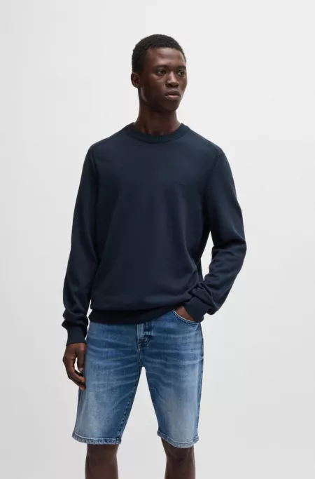 Cotton-jersey regular-fit sweatshirt with embroidered logo