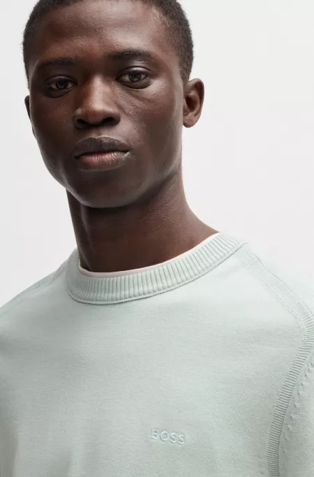 Cotton-jersey regular-fit sweatshirt with embroidered logo