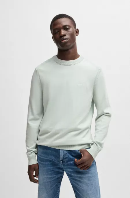 Cotton-jersey regular-fit sweatshirt with embroidered logo