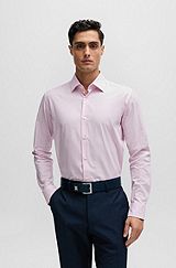 Camicia regular fit in cotone elasticizzato Oxford facile da stirare, Rosa chiaro