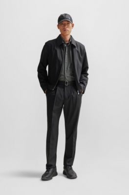 BOSS - Slim-fit shirt in printed performance-stretch fabric 