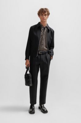 BOSS Black C-Hal Striped Cotton-Jacquard Shirt