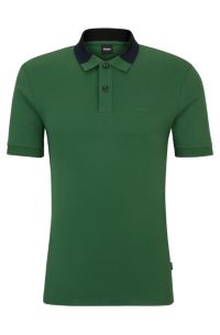 BOSS - Slim-Fit Poloshirt aus Interlock-Baumwolle mit Colour  