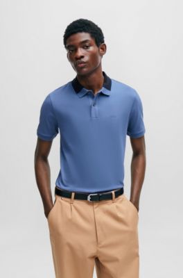 BOSS - Slim-Fit Poloshirt aus Interlock-Baumwolle mit Colour  