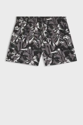 Swim shorts with all-over print, Light Grey