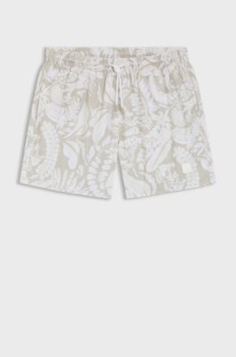 Badeshorts mit durchgehendem Print, Hellbeige