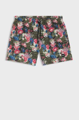 Printed swim shorts, Light Green