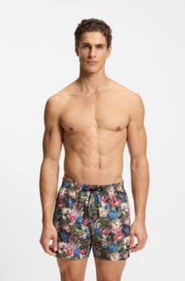 Swim shorts with all-over print, Light Green