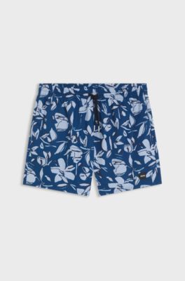Printed swim shorts, Blue Patterned