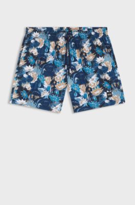 Swim shorts with all-over print, Light Blue