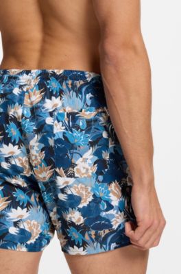 Swim shorts with all-over print, Light Blue