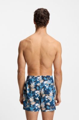 Swim shorts with all-over print, Light Blue
