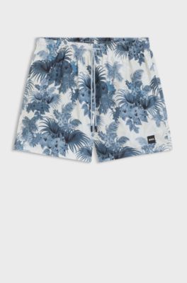 Swim shorts with all-over print, Blue