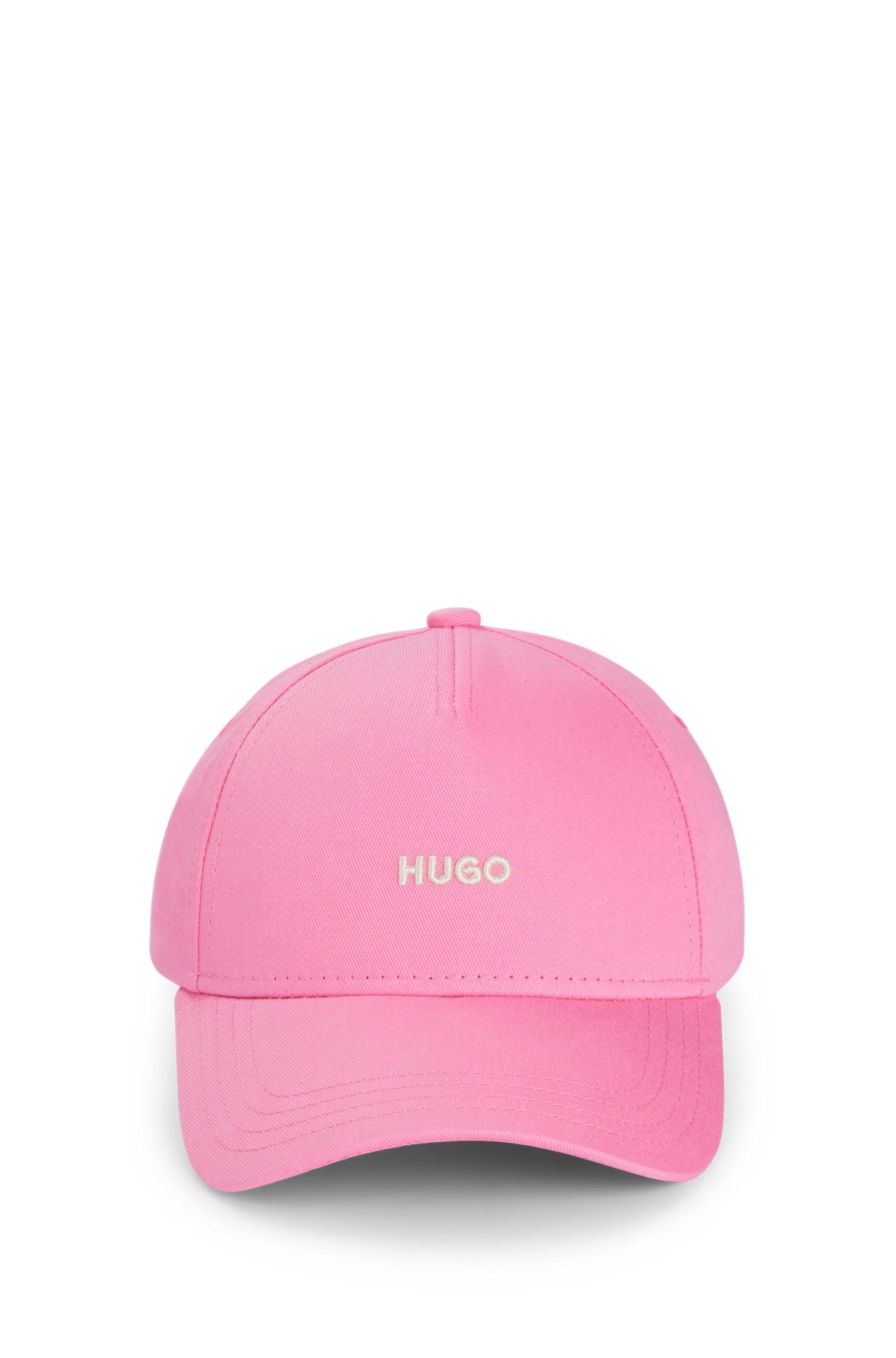 Cotton-twill cap with embroidered logo, Pink