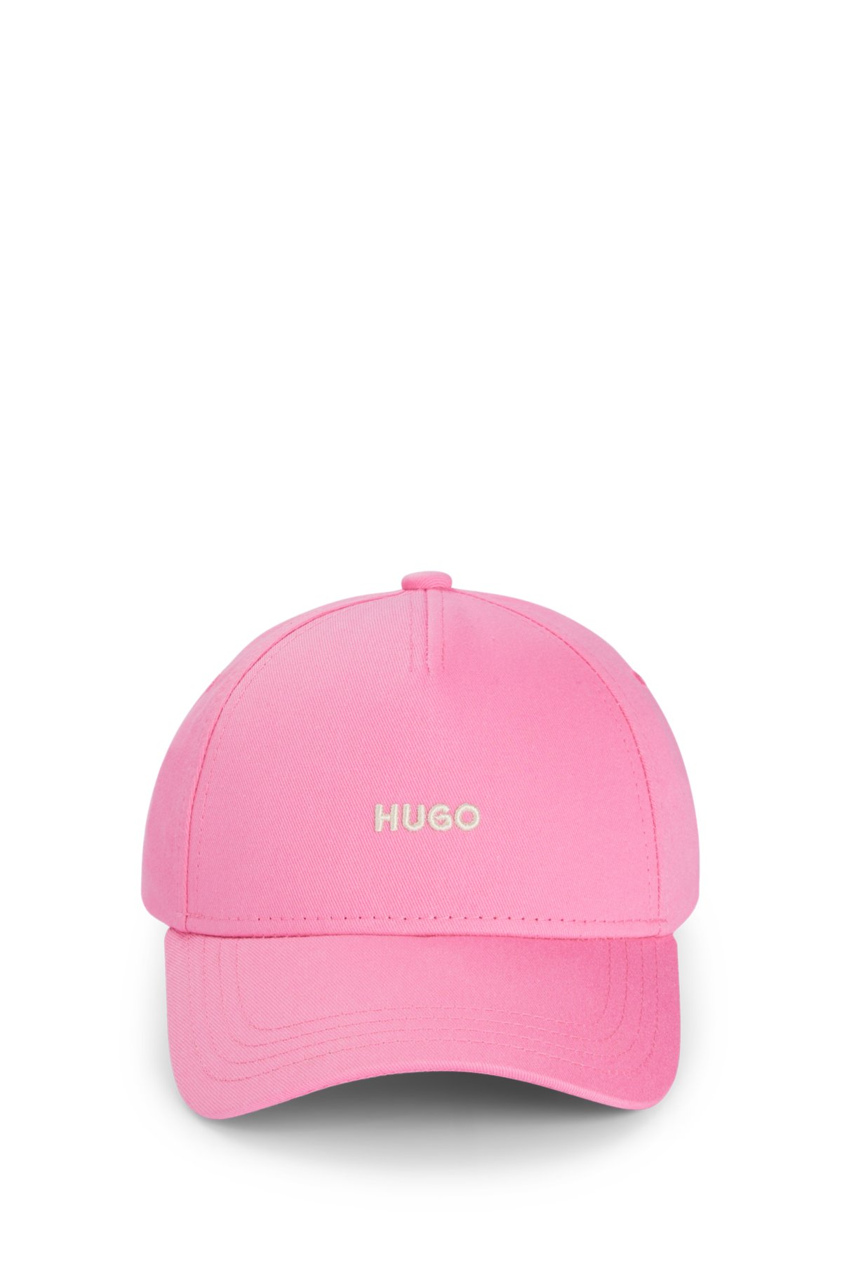 Cotton-twill cap with embroidered logo, Pink