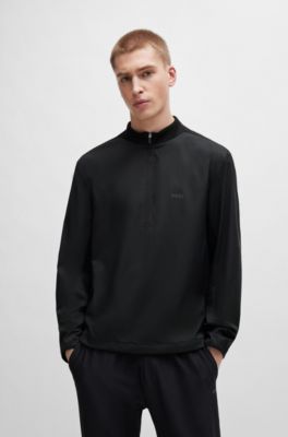 BOSS - Wasserabweisende, verschlusslose Jacke mit Logo-Detail