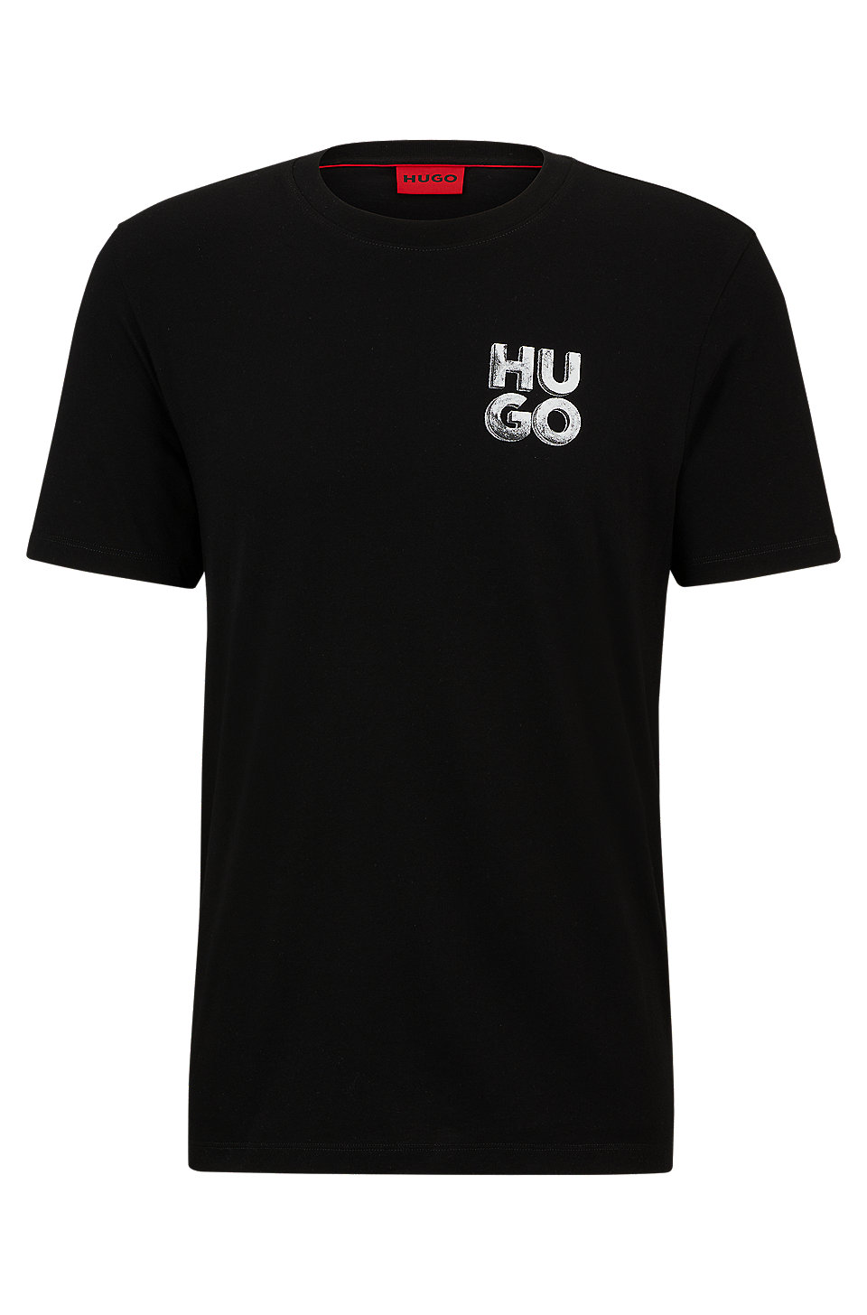 HUGO - Cotton-jersey T-shirt with decorative reflective logo