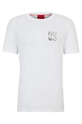 hugo boss white logo t shirt