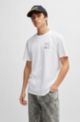 Cotton-jersey T-shirt with decorative reflective logo, White